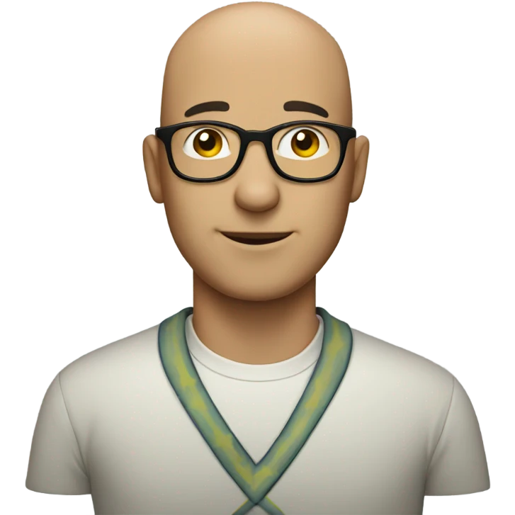 bald man with glasses star emoji