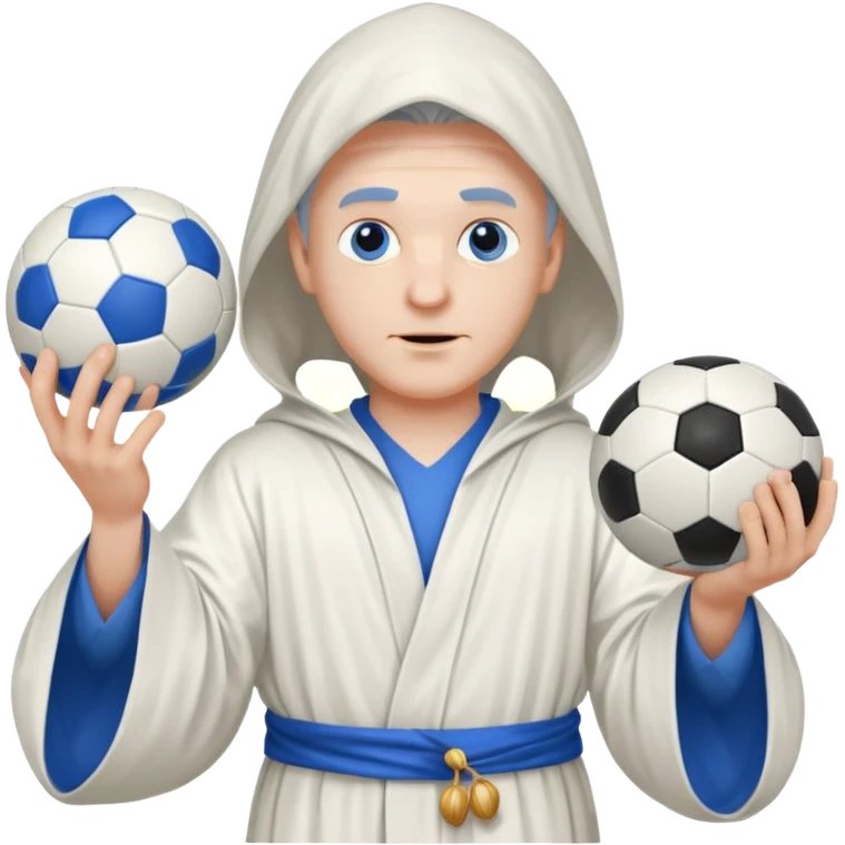 create white wizard with blue football ball emoji