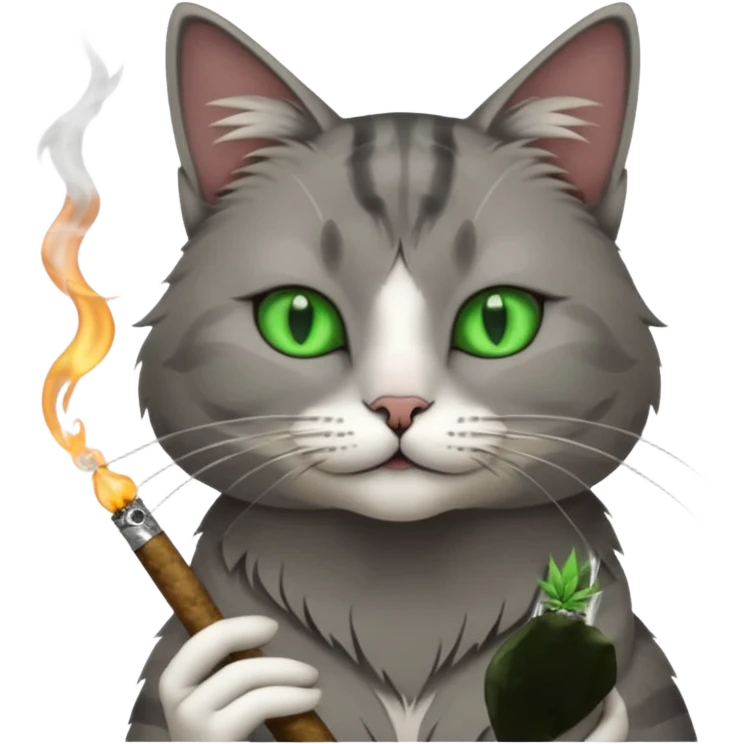 Un gato fumando un porro emoji