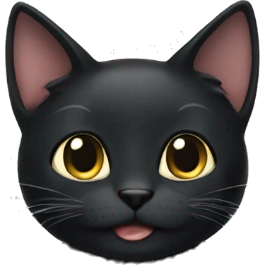 Black cat purring emoji