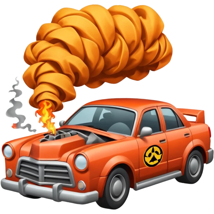 a car crashing emoji