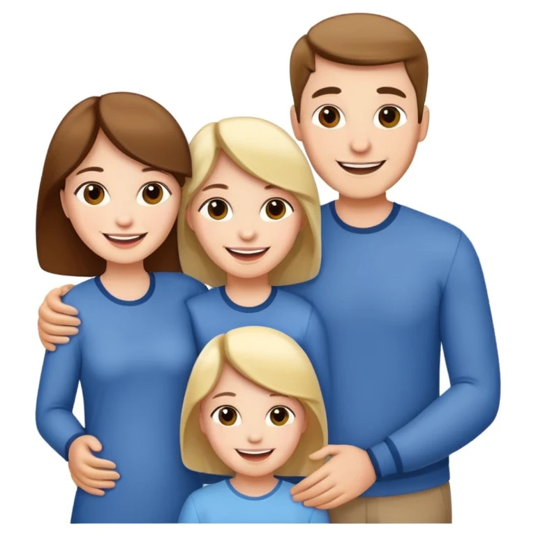 family posing for photo emoji