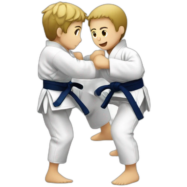 a judoka doing o soto gari on another judoka emoji