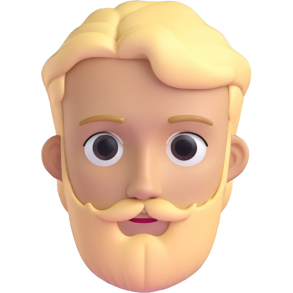 young man with blonde hair and soft beard emoji