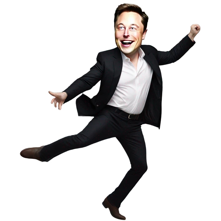 Elon Musk dancing with a picture  emoji