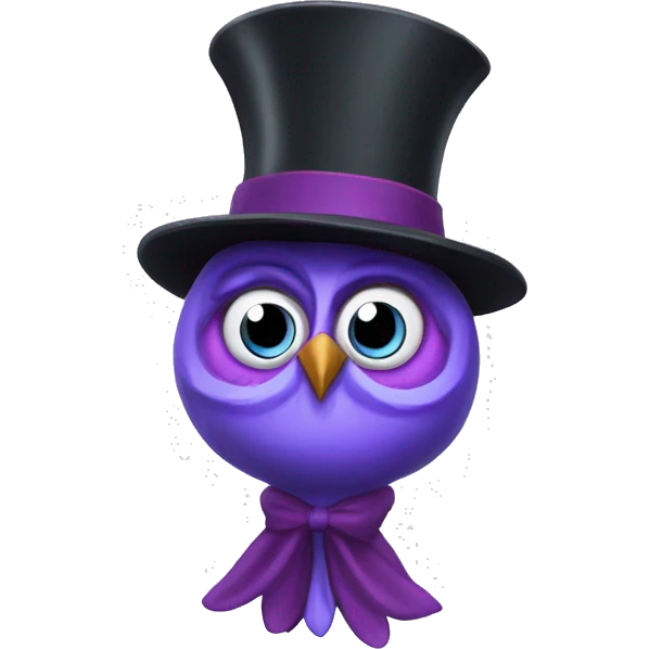 magician wizzard owl violet wizzard hat emoji