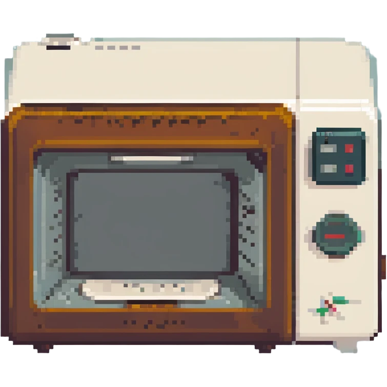 pixel art microwave oven, compact and retro emoji