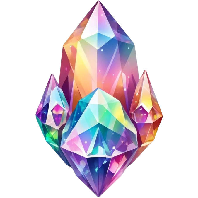 rainbow quartz crystal formation with multiple colorful points emoji