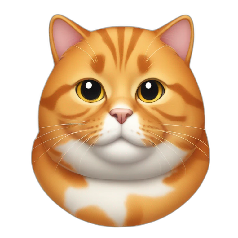 obese orange cat with black and white spots emoji