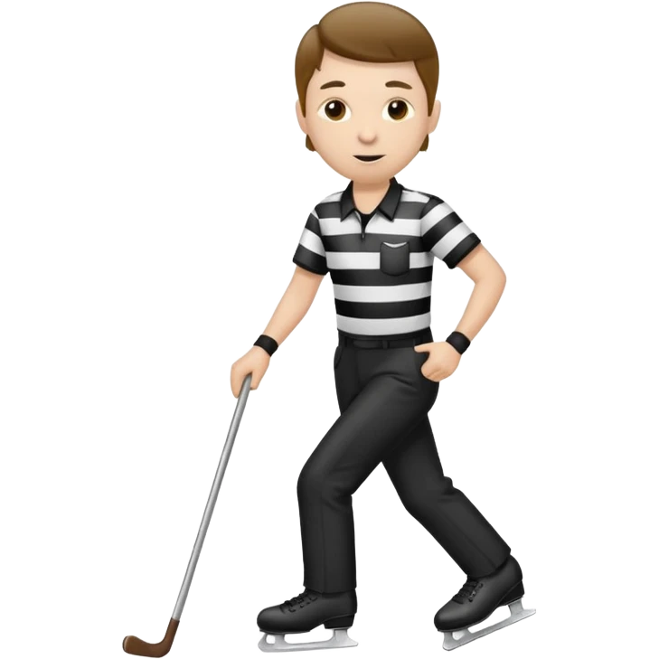 Blind referee skating with a cane emoji