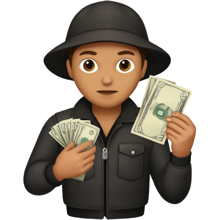 robber with a wad of money emoji