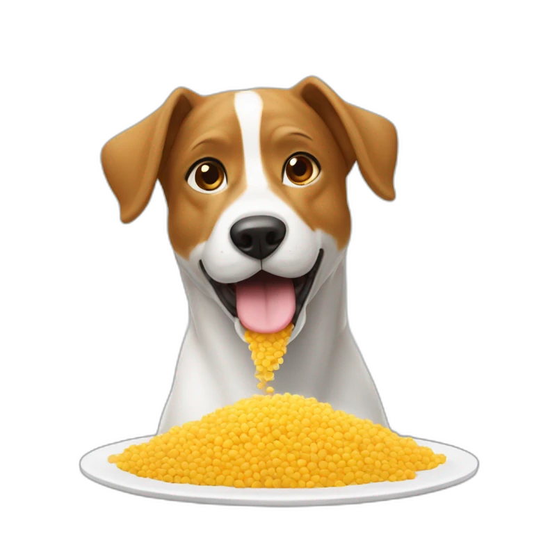 Un chien qui mange du coucous emoji