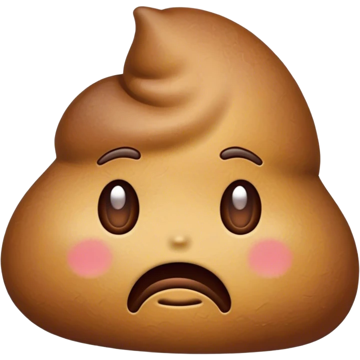 The original poop emoji but with a sad face emoji