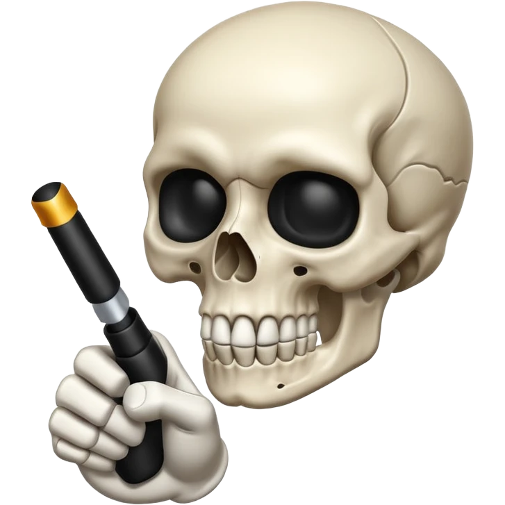 Skull emoji pointing with hand to the right at something emoji