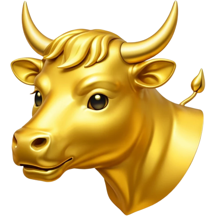 gold bull emodji vector emoji