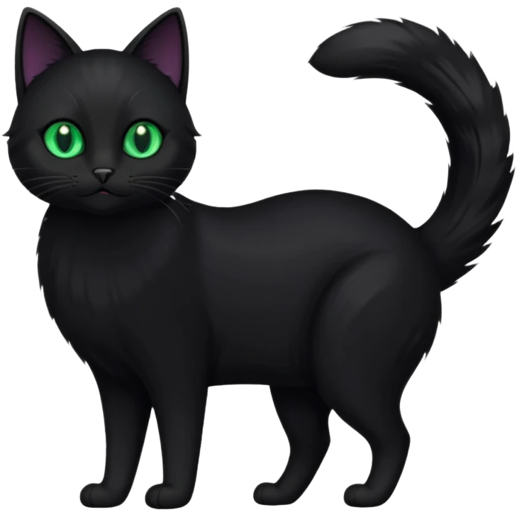 Black cat full body emoji