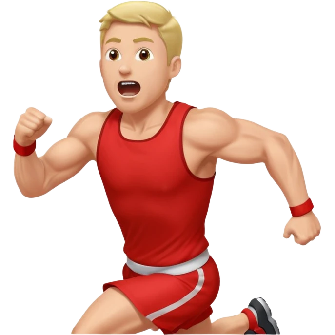 A man is running and shouting, calling for more people to follow him. emoji