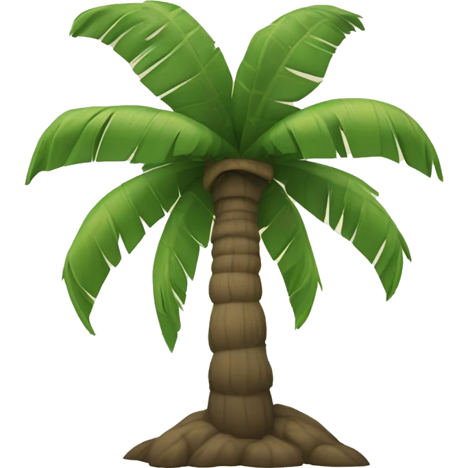 coconut tree with trunk in tones of brown and leaves in tones of green, no background, no sea, no sun, no sky emoji