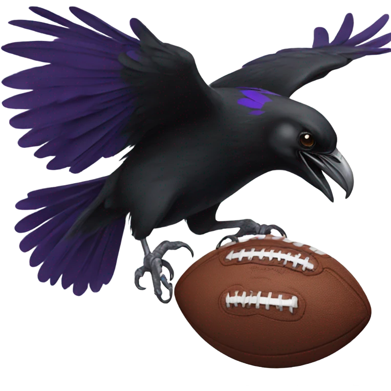 Raven on a football  emoji