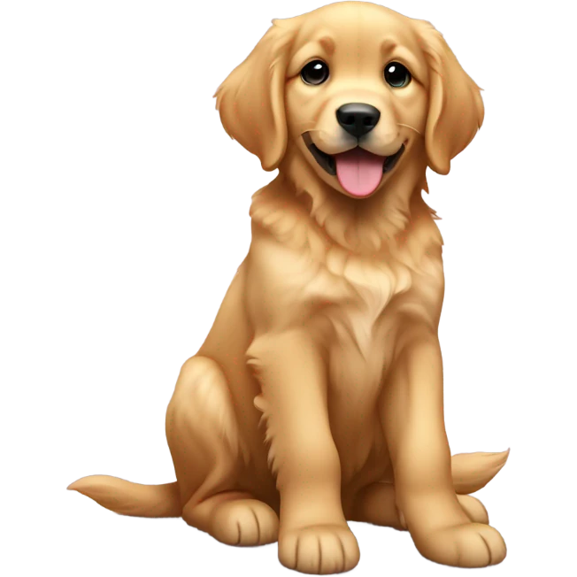 a golden retriever puppy sitting emoji