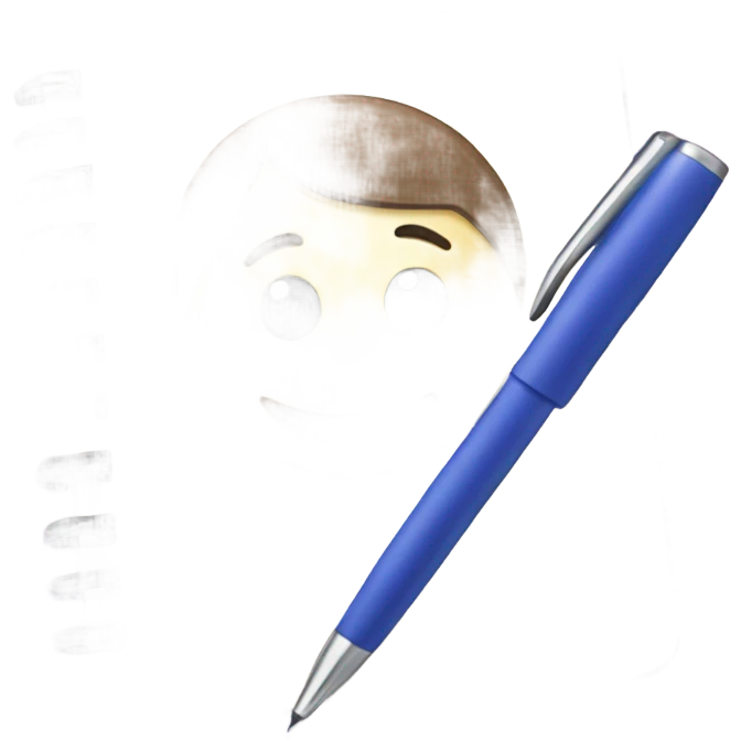 Notebook with a pen emoji