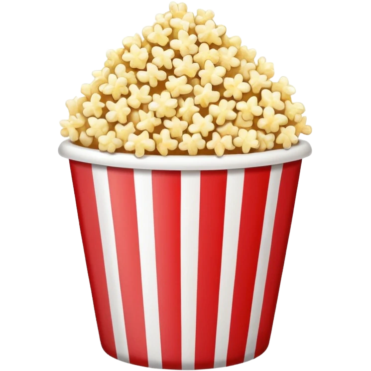 Popcorn in a striped cup with a TV emoji