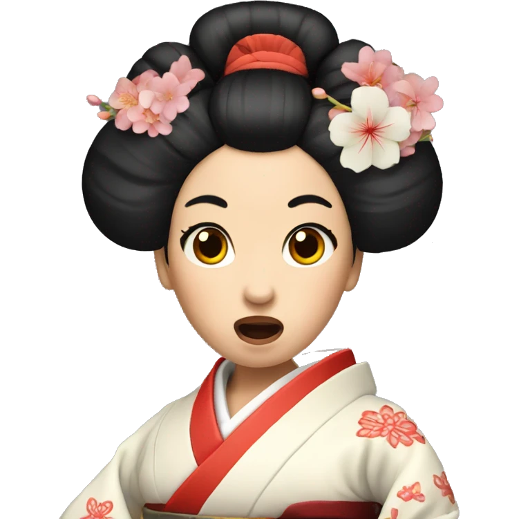 shocked geisha emoji