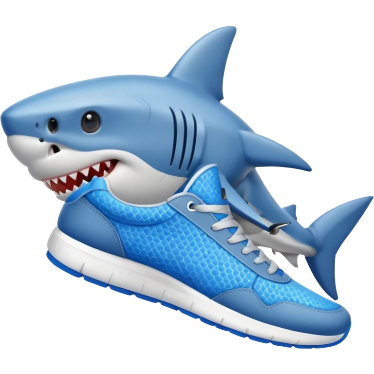 shark with blue sneakers emoji