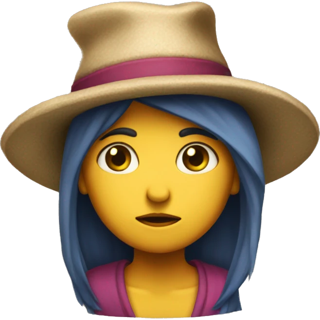 Levana wearing a sad hat emoji