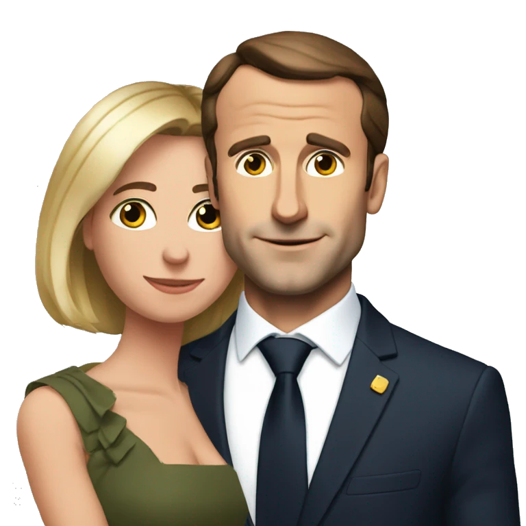 Macron qui embrasse Brigitte  emoji