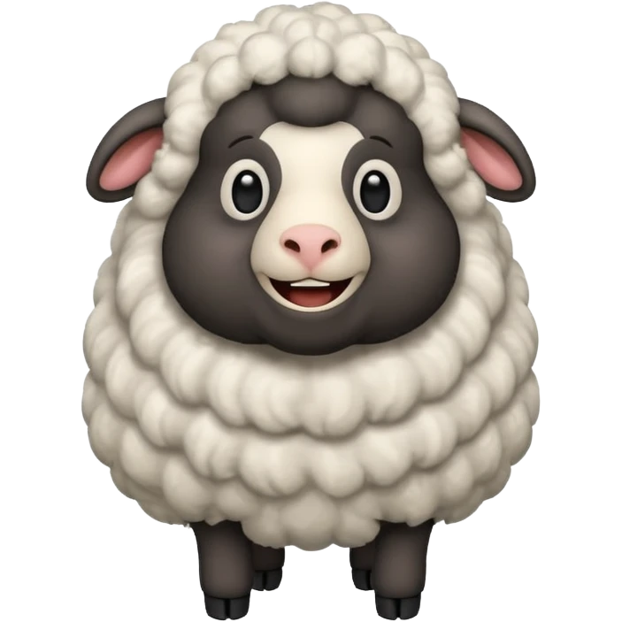 Oveja negra de cuerpo entero riendose emoji
