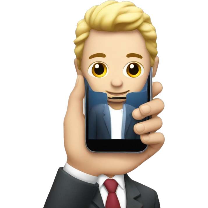 persona con celular en la mano emoji