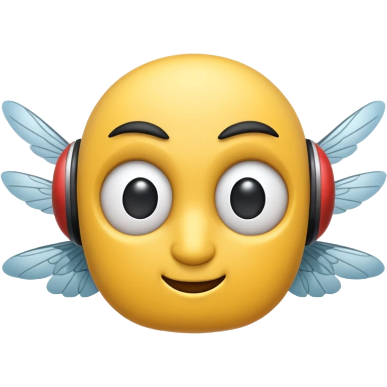 fly with headhpones on emoji