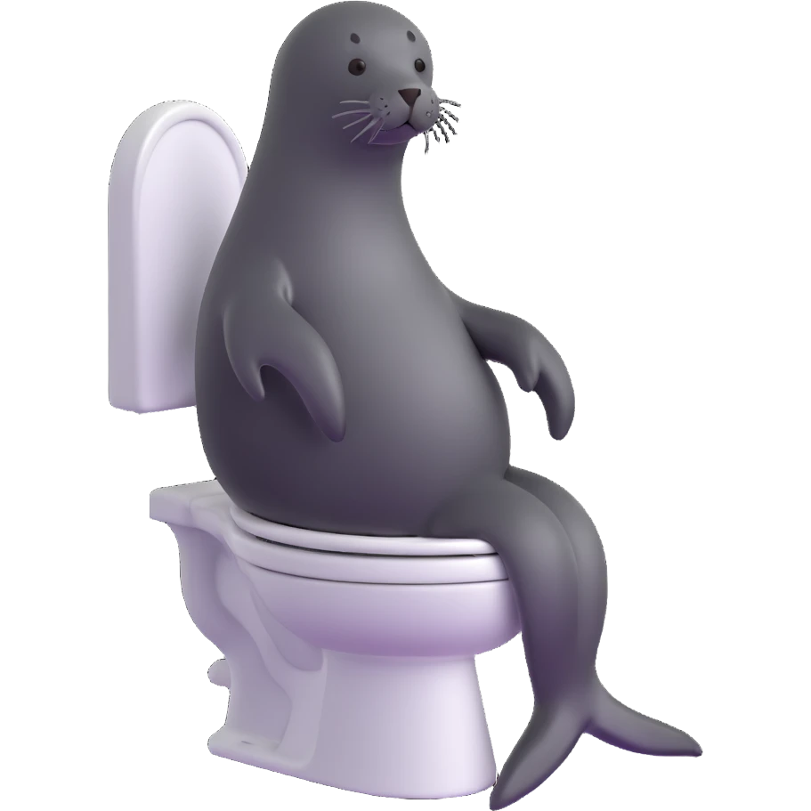 seal sitting on a toilet emoji