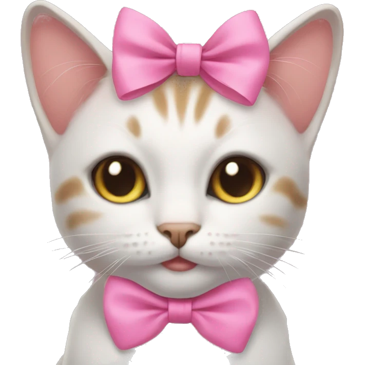 cat with a pink bow on the head emoji