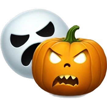 Pumpkin yelling at ghost  emoji