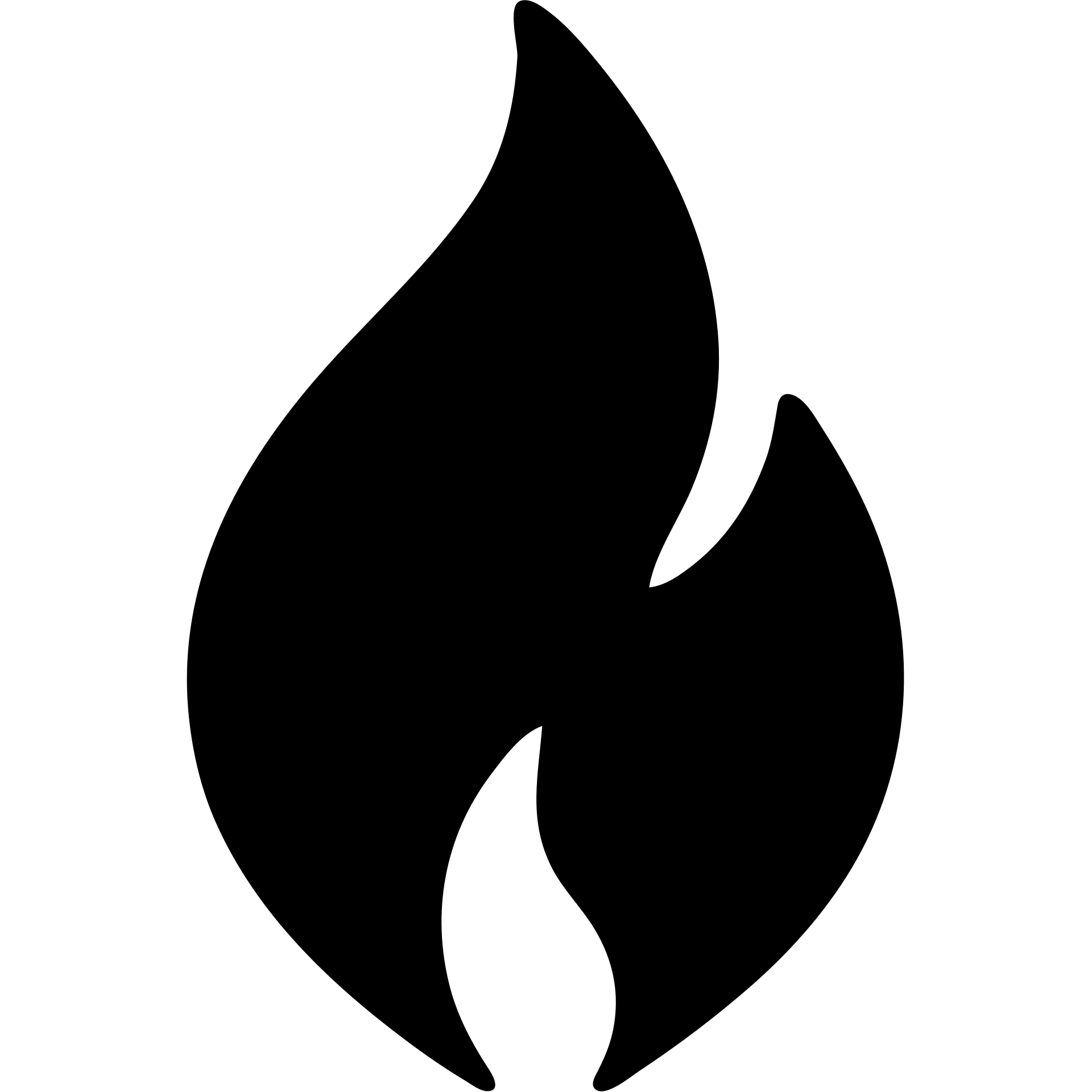 abstract geometric flame shape with solid black fill, no color emoji