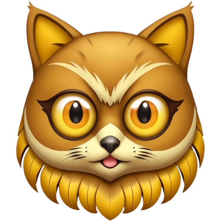 Buho gato defradado de amarillo y marron emoji