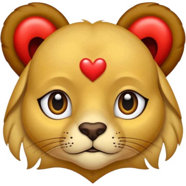 León con ojos de corazónes  emoji