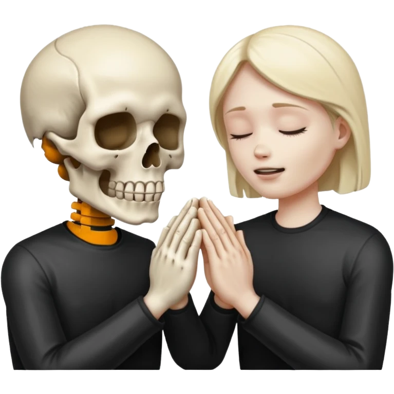 Skull face joining hands emoji