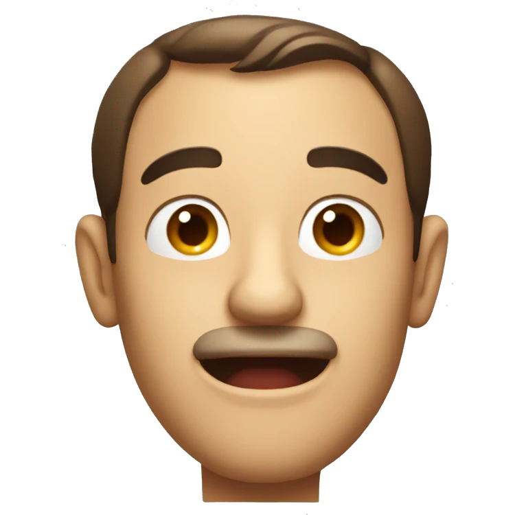 Smiling Italian man have a surprised emoji