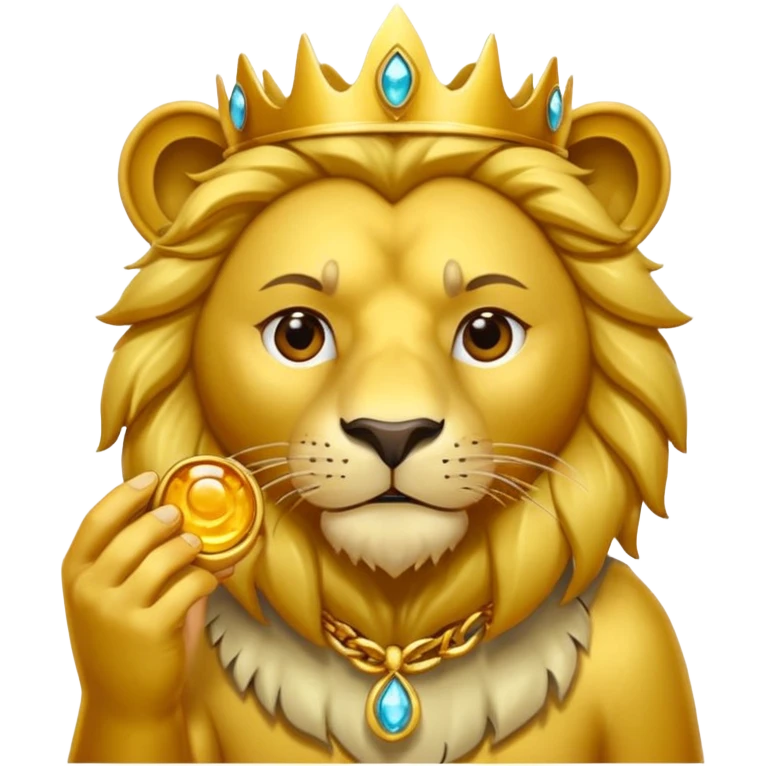 Un león picando el ojo emoji
