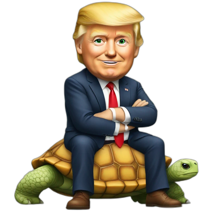 Trump sur une tortue emoji