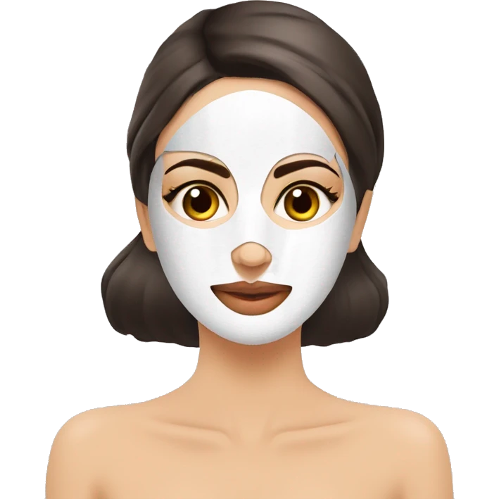 Beautiful Armenian girl with face mask spa beauty full face relaxing emoji