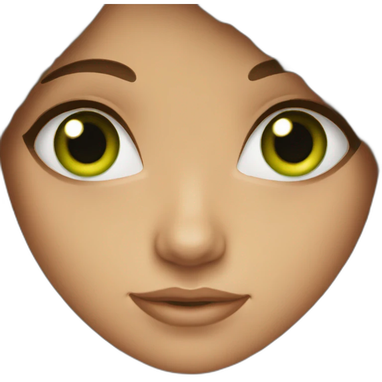 green eyes , brown hair girl emoji