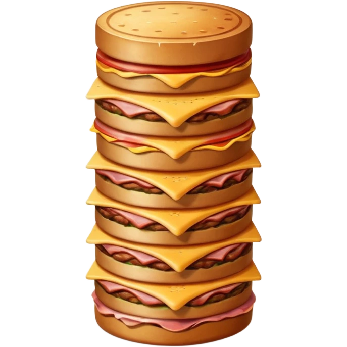 A savory food tower built from stacked meats emoji