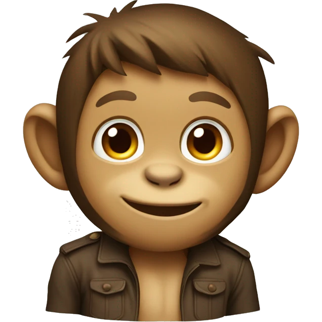 A monkey with a level of a children emoji