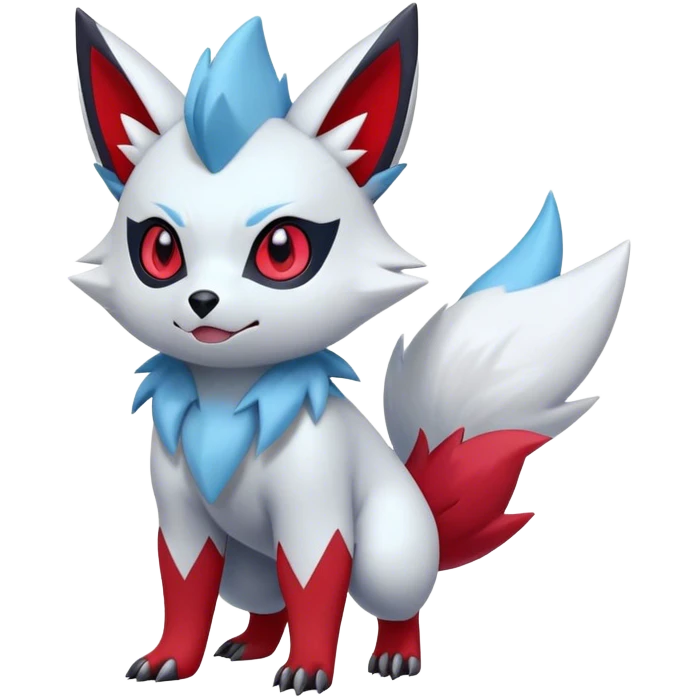 Epic Shiny Cute Kawaii Zangoose-Zorua-Zoroark-Pokemon-fakemon-hybrid-animal Full Body  emoji