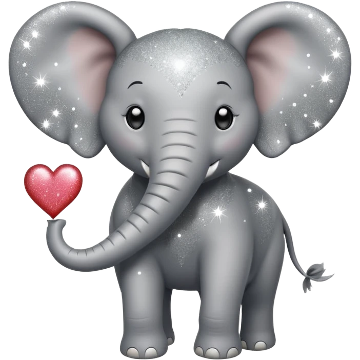 Elephant with glitter heart  emoji