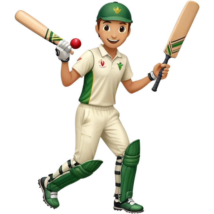 cricket player jumping in celebration emoji